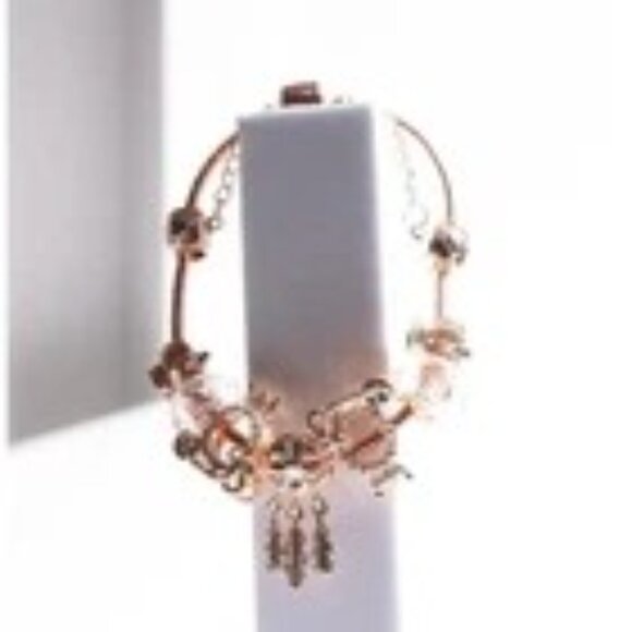 Rose Gold Charm Bracelet – Bohemian Women’s Jewelry with Elegant Beads - Picture 3 of 3